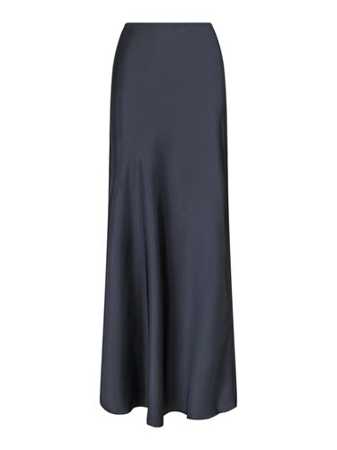 Kjolar - Vicky heavy sateen skirt – Steel grey