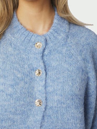 Tröjor/Koftor - Benuta fluffy knit cardigan – Dusty blue