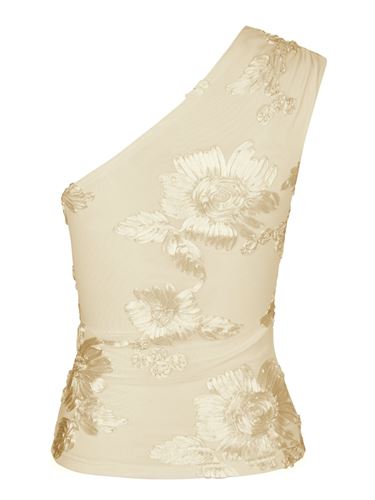 Toppar - Florini big flower mesh top – Light yellow