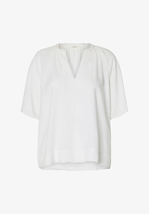 Blusar/Skjortor - Slfviva v-neck linen blend top – Snow white Blusar/Skjortor - Slfviva v-neck linen blend top – Snow white