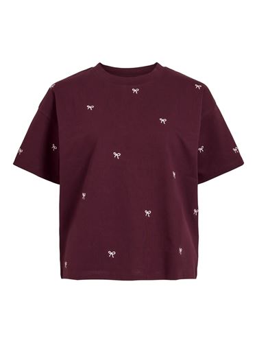 Toppar - Vimonie bow o-neck t-shirt – Port royale/w ballet