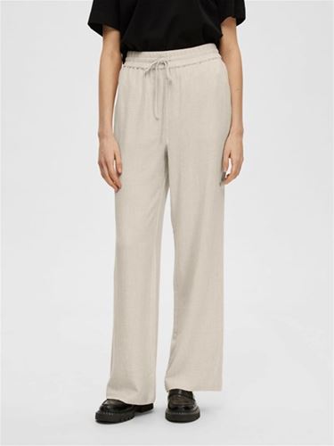 Kavajer/Ytterplagg - Slfviva-gulia long linen pant – sandshell