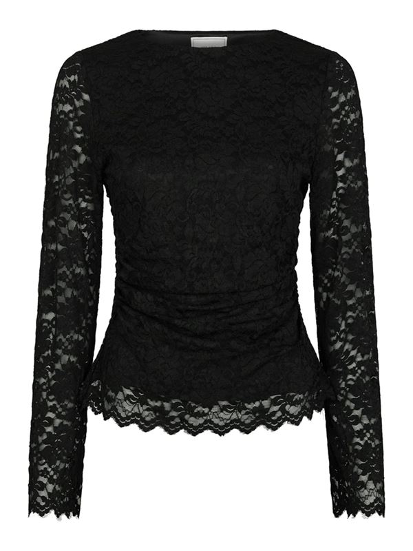 Toppar - Lenida lace blouse – Black
