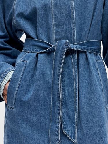 Kavajer/Ytterplagg - Objtrinna denim trenchcoat – Medium blue denim