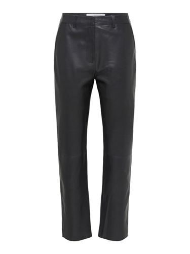 Byxor - Slfmarie mw leather pants – black