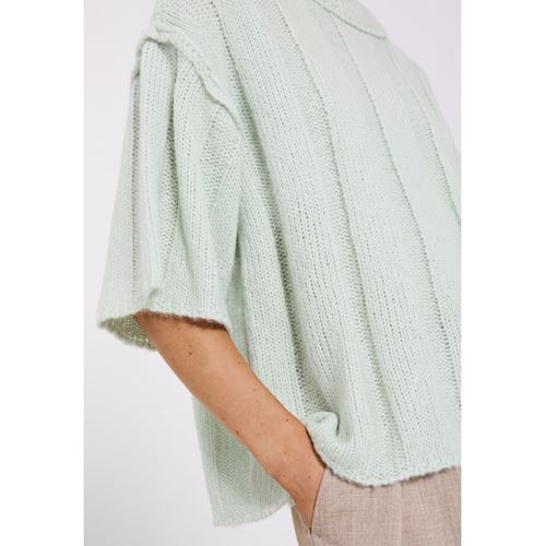 Tröjor/Koftor - Fuscia rib knit tee – mint green