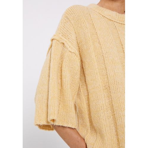 Tröjor/Koftor - Fuscia rib knit tee – light yellow