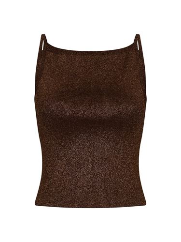 Toppar - Marta glitter knit top – chocolate brown