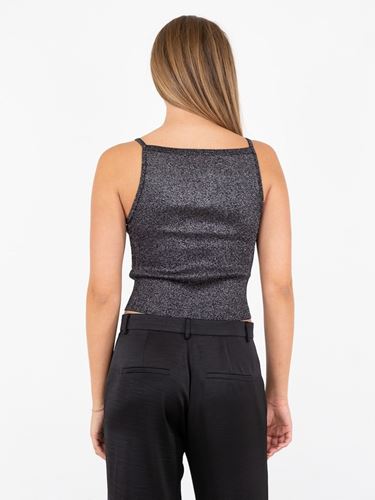 Toppar - Marta glitter knit top – black