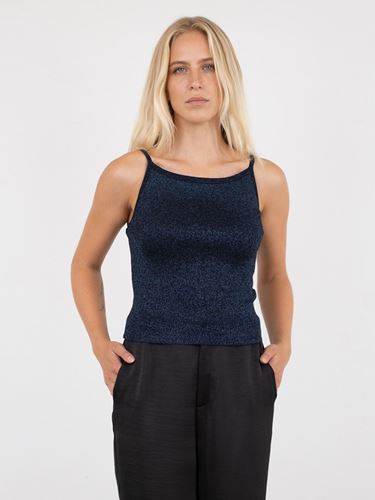 Toppar - Marta glitter knit top – navy