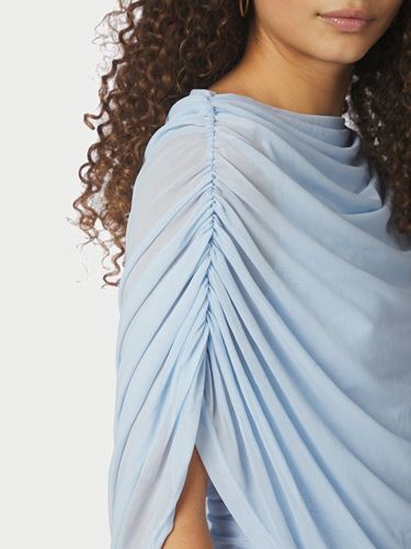 Toppar - Cottuna drapy mesh top – Light blue
