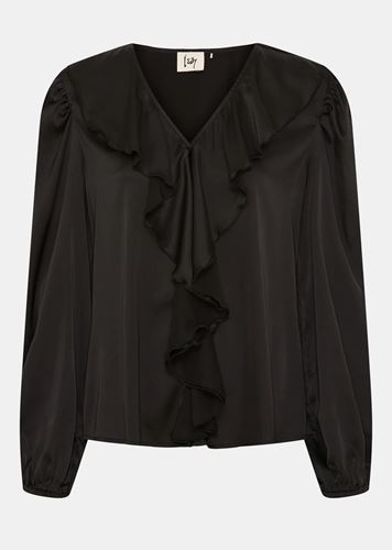 Blusar/Skjortor - Steff flounce blouse – Black