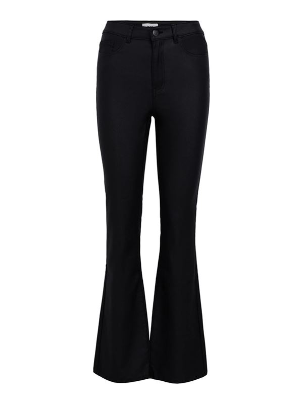 Byxor - Objbelle coated flared pant – Black