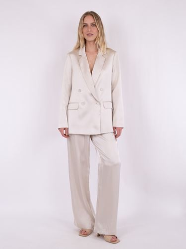 Byxor - Alessandra heavy sateen pants – Ivory