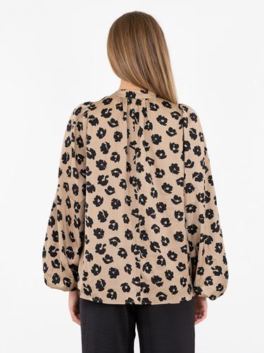 Blusar/Skjortor - Nara distressed dot blouse – dusty taupe