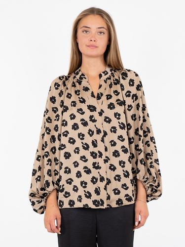 Blusar/Skjortor - Nara distressed dot blouse – dusty taupe