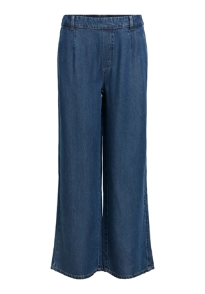 Byxor - Objframe lisa wide pant – Dark blue denim/Rinse wash