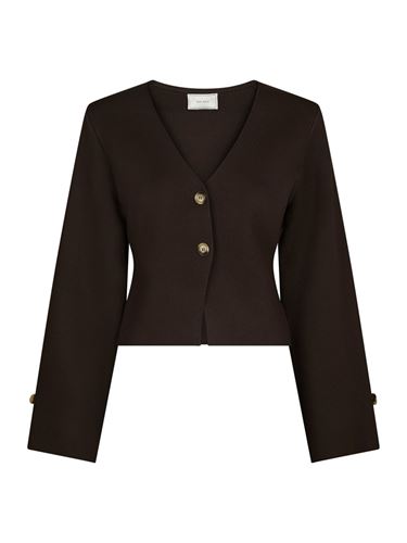 Tröjor/Koftor - Fulvia knit blouse – Dark brown