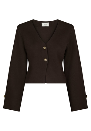 Tröjor/Koftor - Fulvia knit blouse – Dark brown