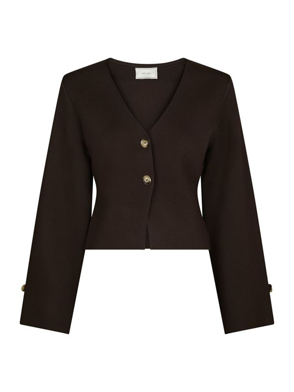 Tröjor/Koftor - Fulvia knit blouse – Dark brown