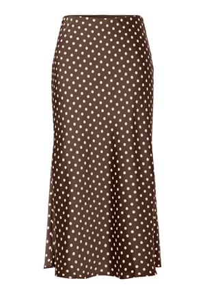 Kjolar - Yaspella midi skirt – Pinecone/Ecru dots Kjolar - Yaspella midi skirt – Pinecone/Ecru dots