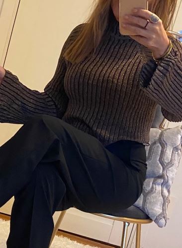 Tröjor/Koftor - Objluna lurex knit pullover – java/gold