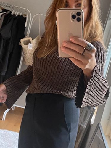 Tröjor/Koftor - Objluna lurex knit pullover – java/gold