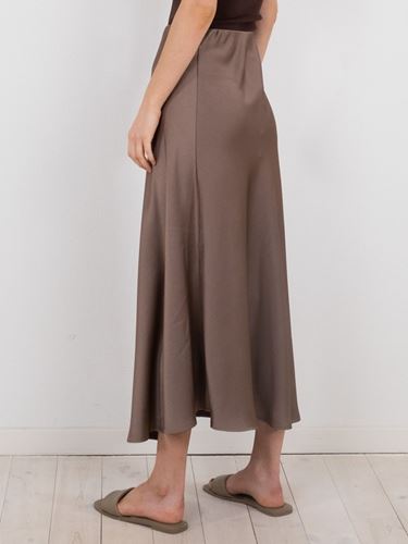 Kjolar - Bovary crepe satin skirt – dusty brown