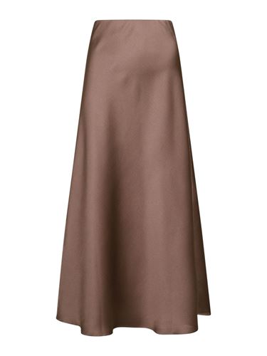 Kjolar - Bovary crepe satin skirt – dusty brown
