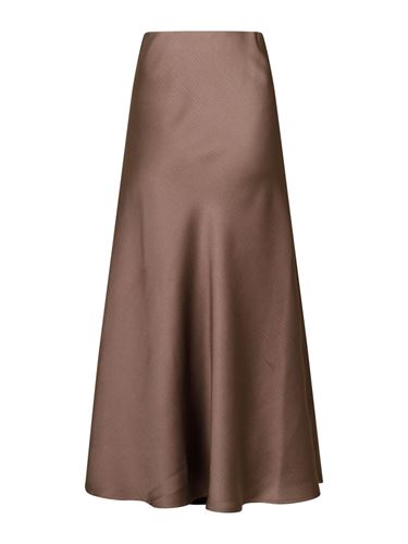 Kjolar - Bovary crepe satin skirt – dusty brown