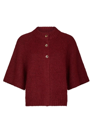 Tröjor/Koftor - Benuta fluffy knit cardigan – Dark red