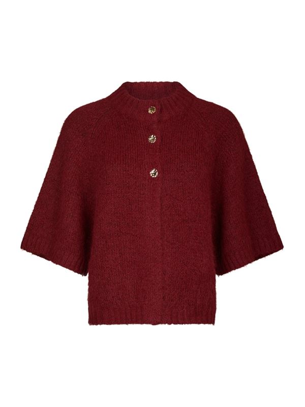 Tröjor/Koftor - Benuta fluffy knit cardigan – Dark red