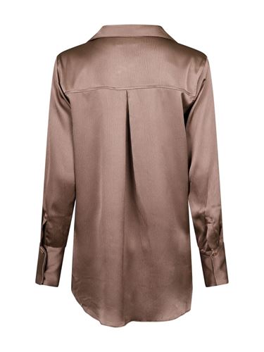 Blusar/Skjortor - Margit crepe satin shirt – dusty brown