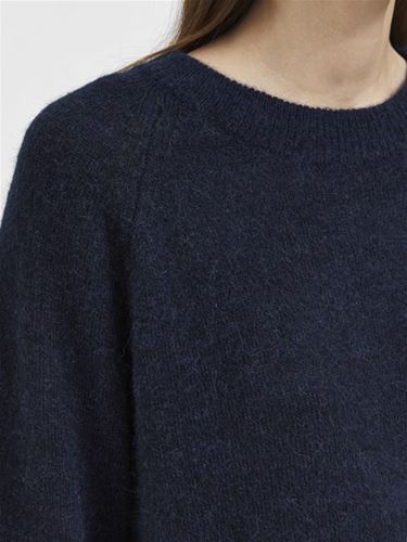 Tröjor/Koftor - Slflulu knit o-neck – Dark sapphire