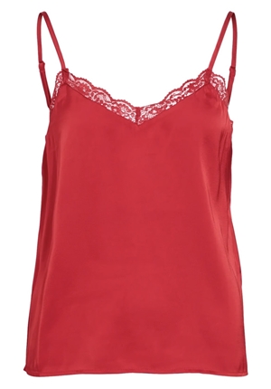 Toppar - Vienna ravenna lace singlet – Savvy red