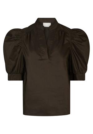 Blusar/Skjortor - Roella Poplin Blouse – Chocolate Brown
