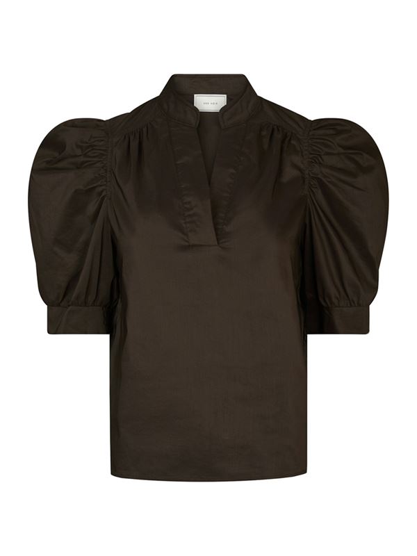 Blusar/Skjortor - Roella Poplin Blouse – Chocolate Brown