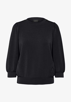 Toppar - Slftenny ¾ sweat top – Black Toppar - Slftenny ¾ sweat top – Black