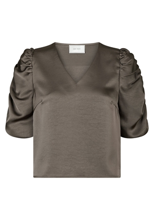 Blusar/Skjortor - Elba Heavy Sateen Blouse – Warm Grey