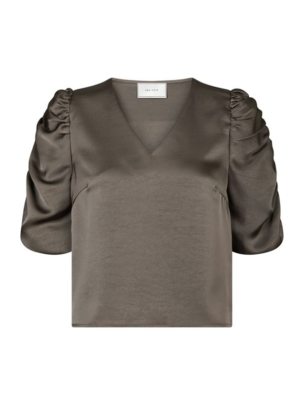Blusar/Skjortor - Elba Heavy Sateen Blouse – Warm Grey