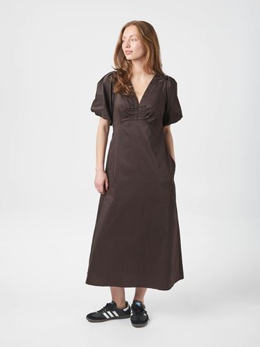 Klänningar - Illana Poplin Dress – Chocolate Brown