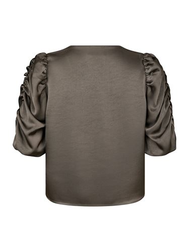 Blusar/Skjortor - Elba Heavy Sateen Blouse – Warm Grey