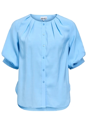 Toppar - Objanastasia 2/4 pleat shirt – Little boy blue Toppar - Objanastasia 2/4 pleat shirt – Little boy blue