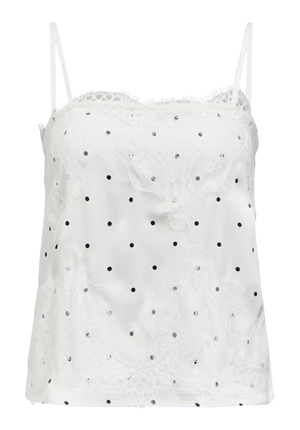 Toppar - Objelle slip top – Cloud dancer/Lace & dot Toppar - Objelle slip top – Cloud dancer/Lace & dot