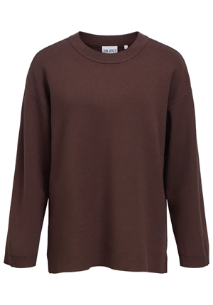 Tröjor/Koftor - Objreynard l/s lo knit pullover – Seal brown