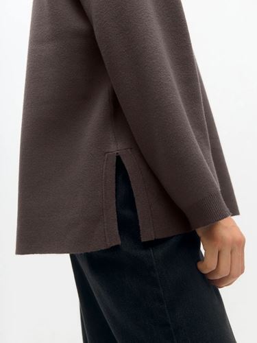 Tröjor/Koftor - Objreynard l/s lo knit pullover – Seal brown