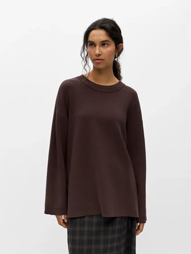 Tröjor/Koftor - Objreynard l/s lo knit pullover – Seal brown