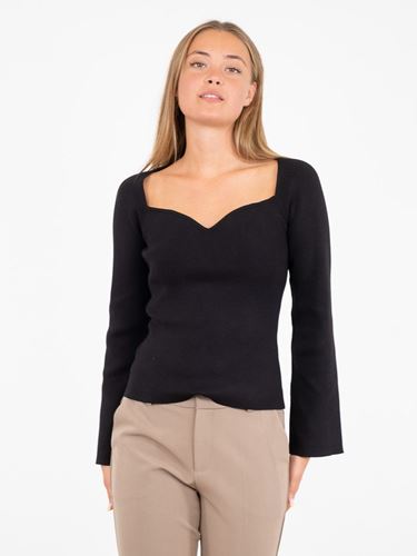 Toppar - Lenora knit blouse – black