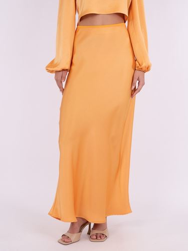 Kjolar - Vicky heavy sateen skirt – orange