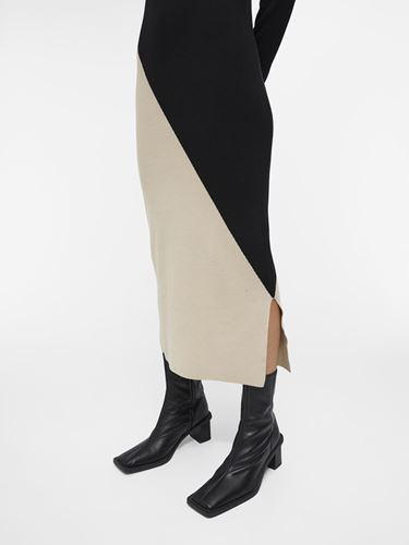 Klänningar - Objesterblock knit dress – Black/Sandshell